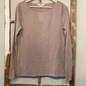 Loft long sleeve lace-like knit shirt.